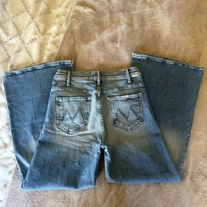 MOTHER The Hustler Roller Ankle Wide Leg Flare Jeans